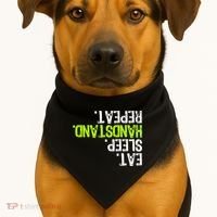 Eat Sleep Handstand Repeat Gymnastics Funny Meaningful Gift USA-Made Doggie Bandana thumb 1
