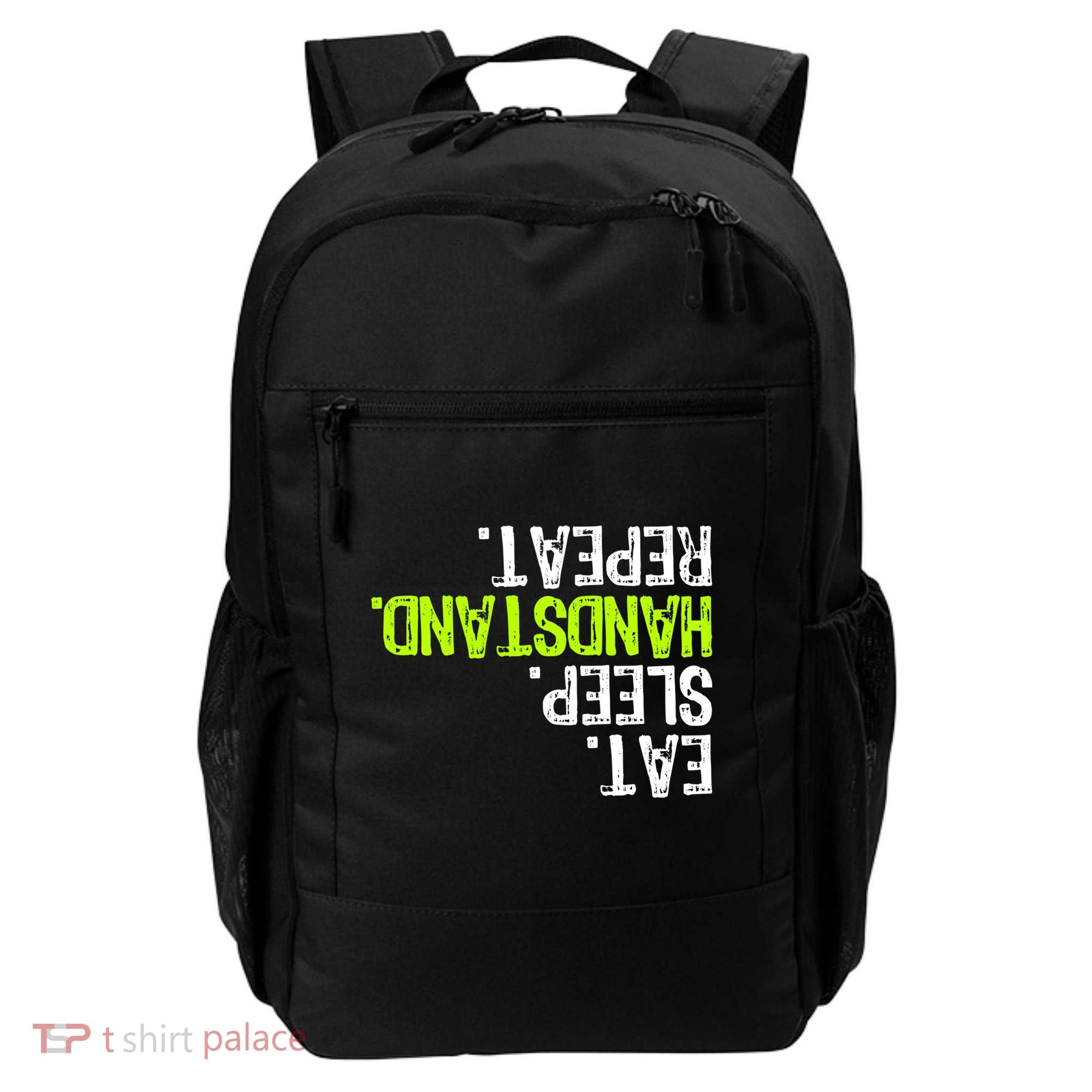 Eat Sleep Handstand Repeat Gymnastics Funny Meaningful Gift Backpack