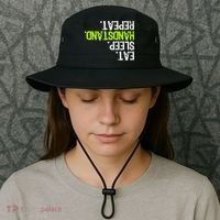 Eat Sleep Handstand Repeat Gymnastics Funny Meaningful Gift Bucket Hat thumb 3
