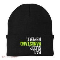Eat Sleep Handstand Repeat Gymnastics Funny Meaningful Gift Beanie thumb 0