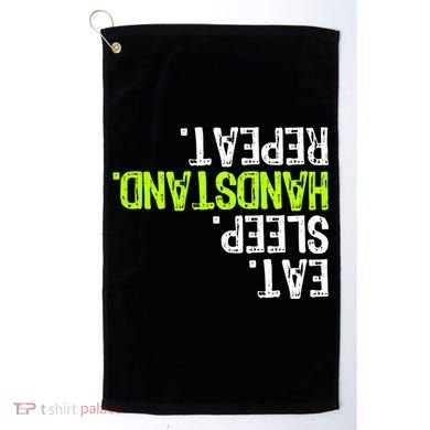 Eat Sleep Handstand Repeat Gymnastics Funny Meaningful Gift Golf Towel