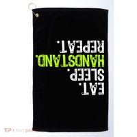 Eat Sleep Handstand Repeat Gymnastics Funny Meaningful Gift Golf Towel thumb 0