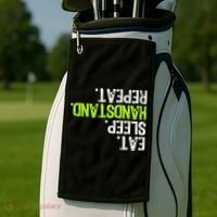 Eat Sleep Handstand Repeat Gymnastics Funny Meaningful Gift Golf Towel thumb 2