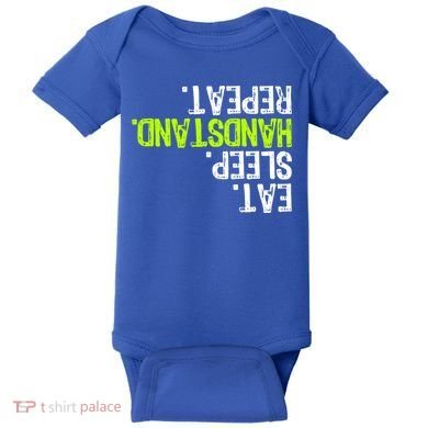 Eat Sleep Handstand Repeat Gymnastics Funny Meaningful Gift Baby Bodysuit