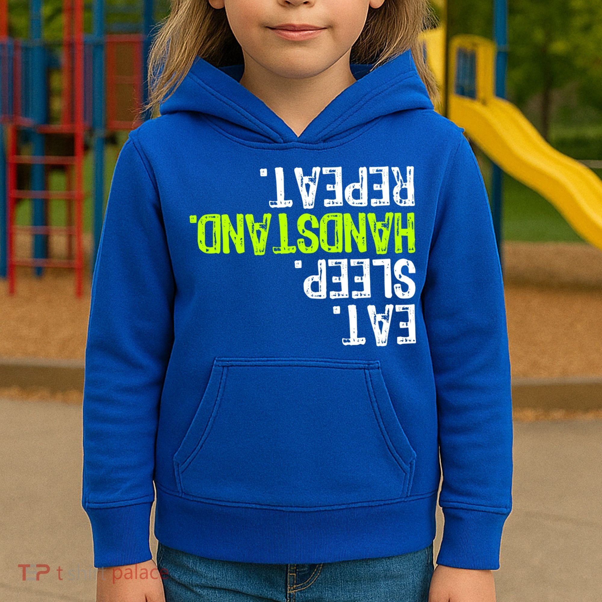 Eat Sleep Handstand Repeat Gymnastics Funny Meaningful Gift Kids Hoodie