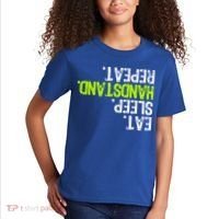 Eat Sleep Handstand Repeat Gymnastics Funny Meaningful Gift Kids T-Shirt thumb 2