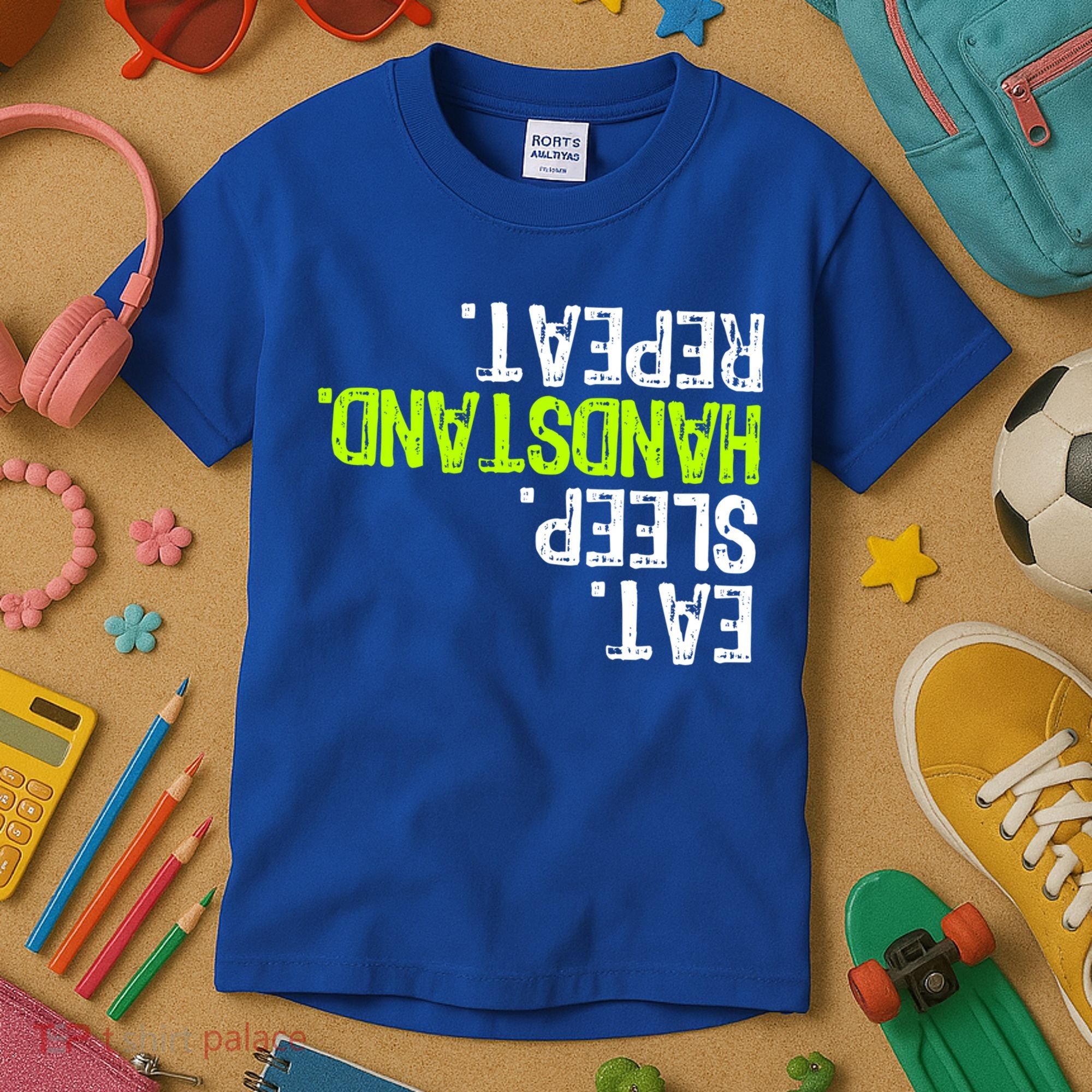 Eat Sleep Handstand Repeat Gymnastics Funny Meaningful Gift Kids T-Shirt