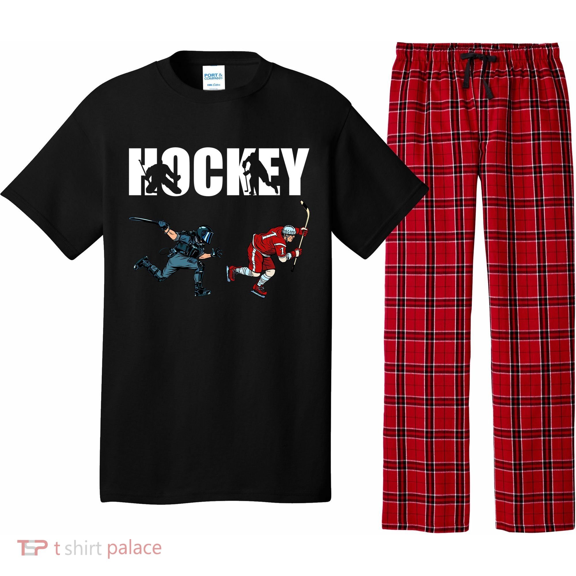 Eat Sleep Hockey Ice Hockey Player Gift Pajama Set