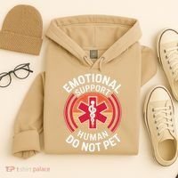 Emotional Support Husband Do Not Pet Funny Hoodie thumb 4