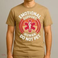 Emotional Support Husband Do Not Pet Funny T-Shirt thumb 3