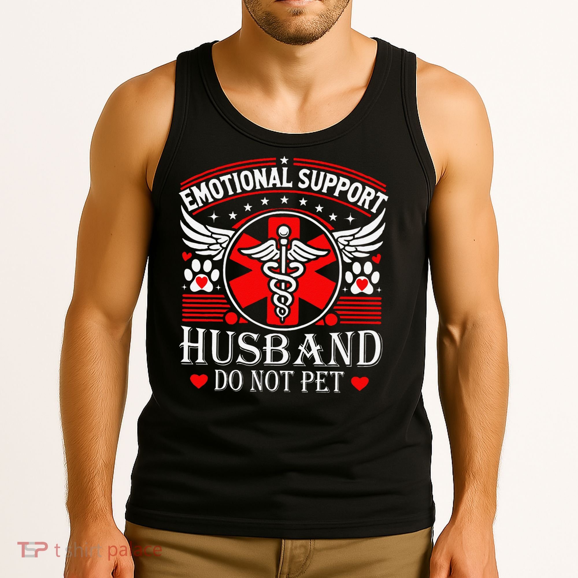 Emotional Support Husband Do Not Pet For Husband From Wife Tank Top