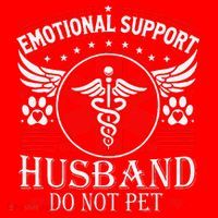 Emotional Support Husband Do Not Pet For Husband From Wife Santa Hat thumb 1
