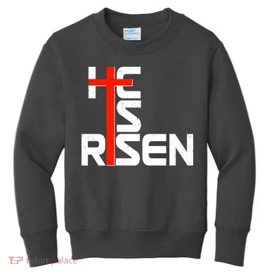 Easter Sunday He Is Risen Kids Sweatshirt