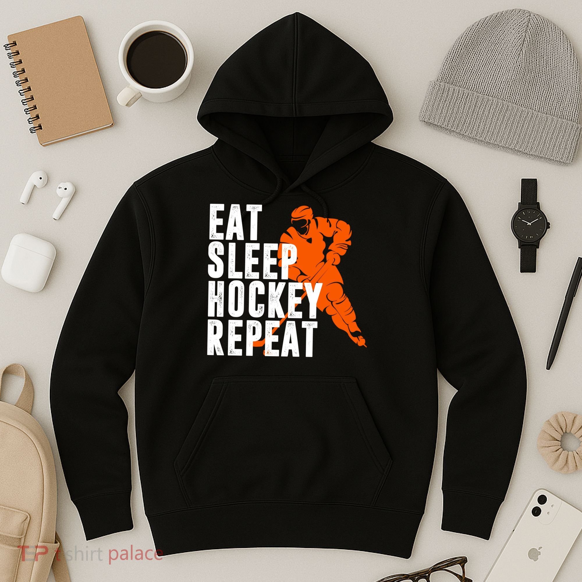 Eat Sleep Hockey Repeat Hoodie