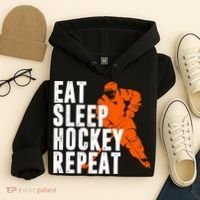 Eat Sleep Hockey Repeat Hoodie thumb 4