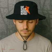 Eat Sleep Hockey Repeat Bucket Hat thumb 2