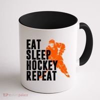Eat Sleep Hockey Repeat Coffee Mug thumb 1