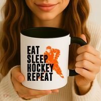 Eat Sleep Hockey Repeat Coffee Mug thumb 3