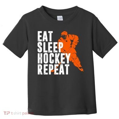 Eat Sleep Hockey Repeat Toddler T-Shirt