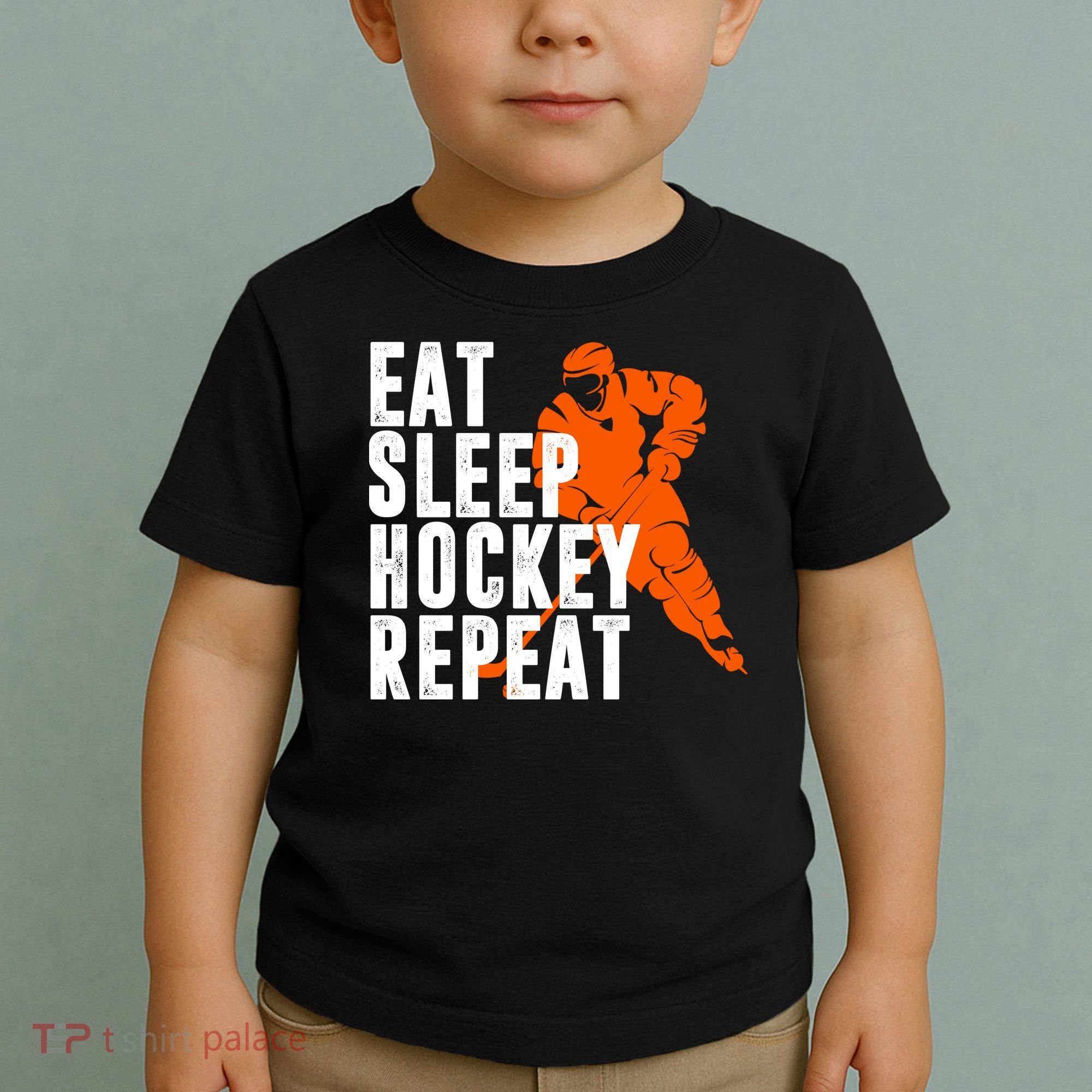 Eat Sleep Hockey Repeat Toddler T-Shirt