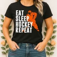 Eat Sleep Hockey Repeat Women's T-Shirt thumb 2