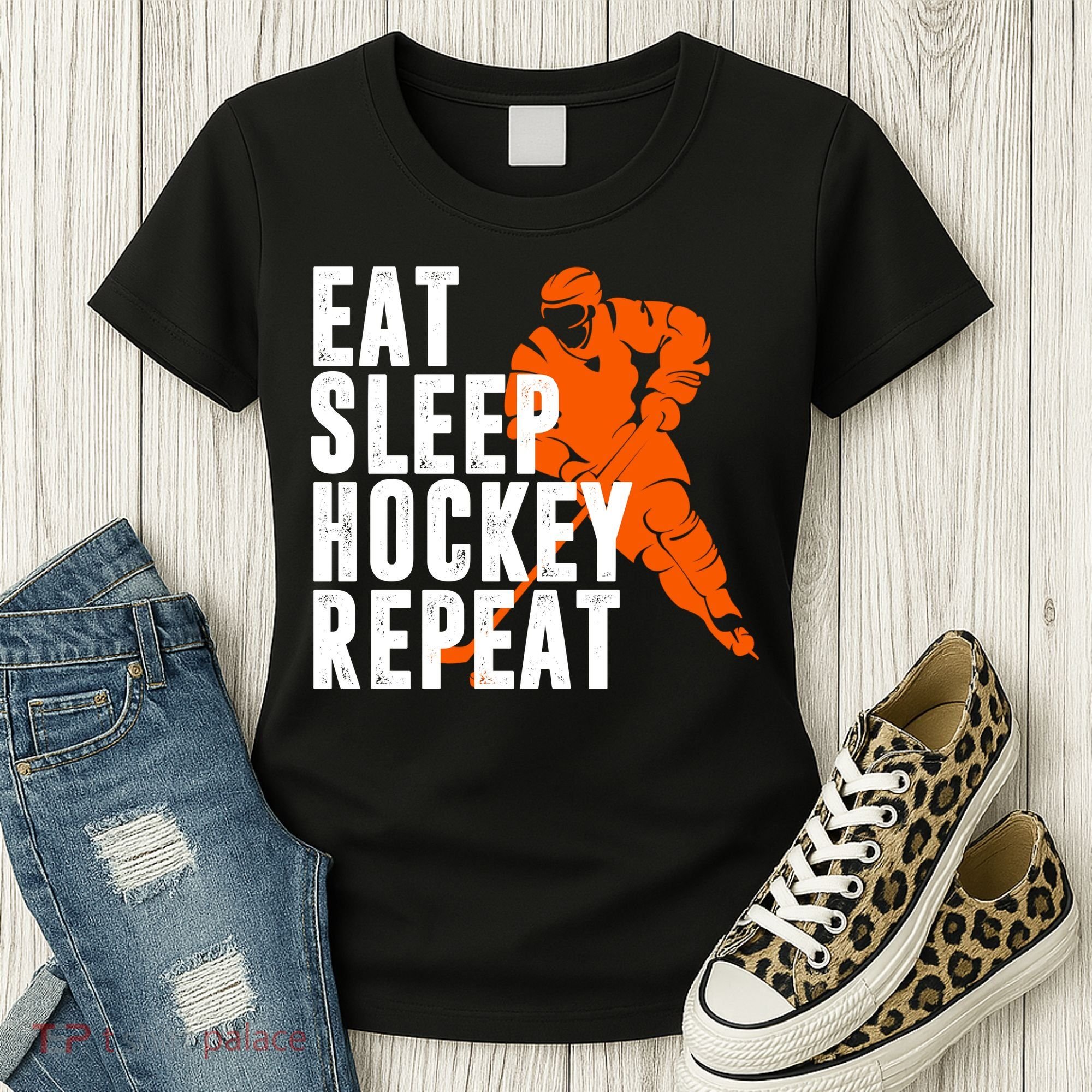 Eat Sleep Hockey Repeat Women's T-Shirt