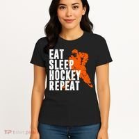Eat Sleep Hockey Repeat Women's T-Shirt thumb 4