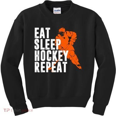 Eat Sleep Hockey Repeat Kids Sweatshirt