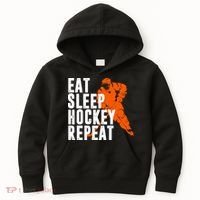 Eat Sleep Hockey Repeat Kids Hoodie thumb 0