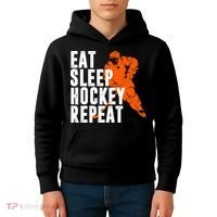 Eat Sleep Hockey Repeat Kids Hoodie thumb 4