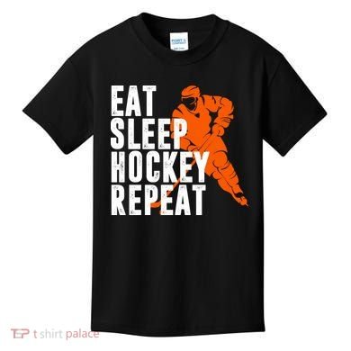 Eat Sleep Hockey Repeat Kids T-Shirt