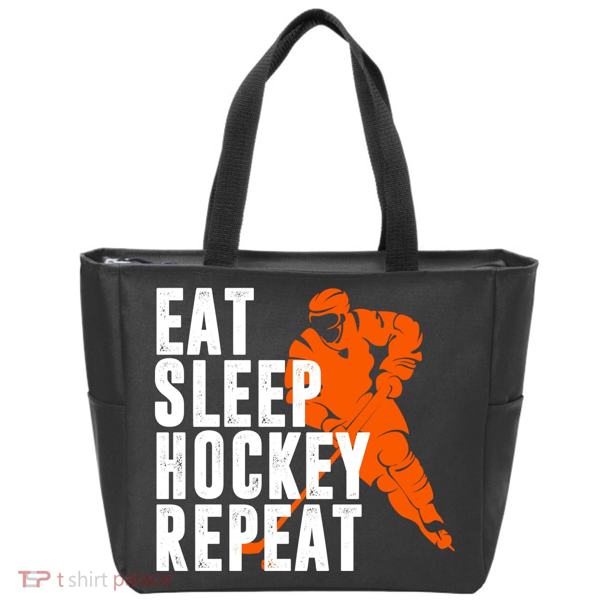 Eat Sleep Hockey Repeat Tote Bag
