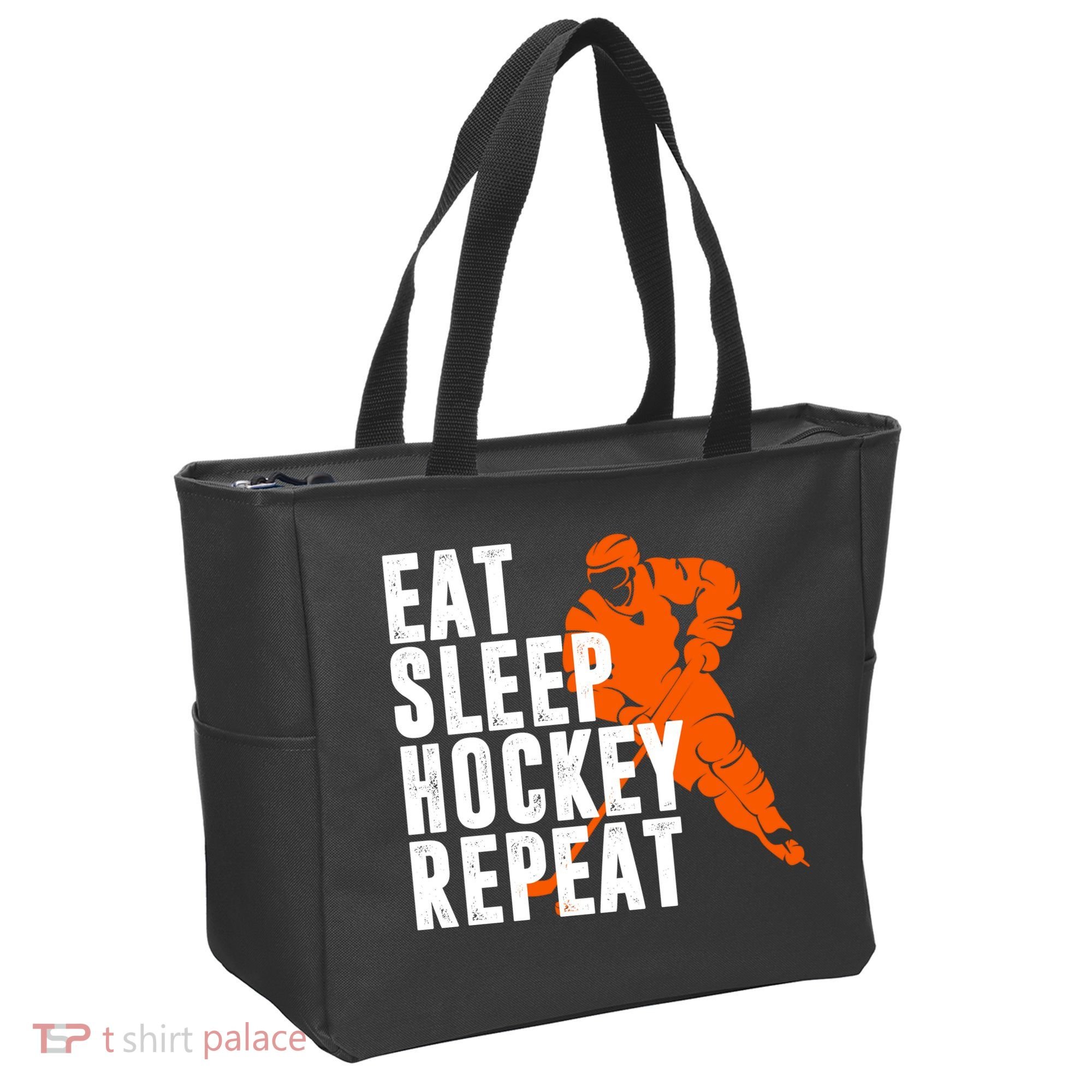 Eat Sleep Hockey Repeat Tote Bag