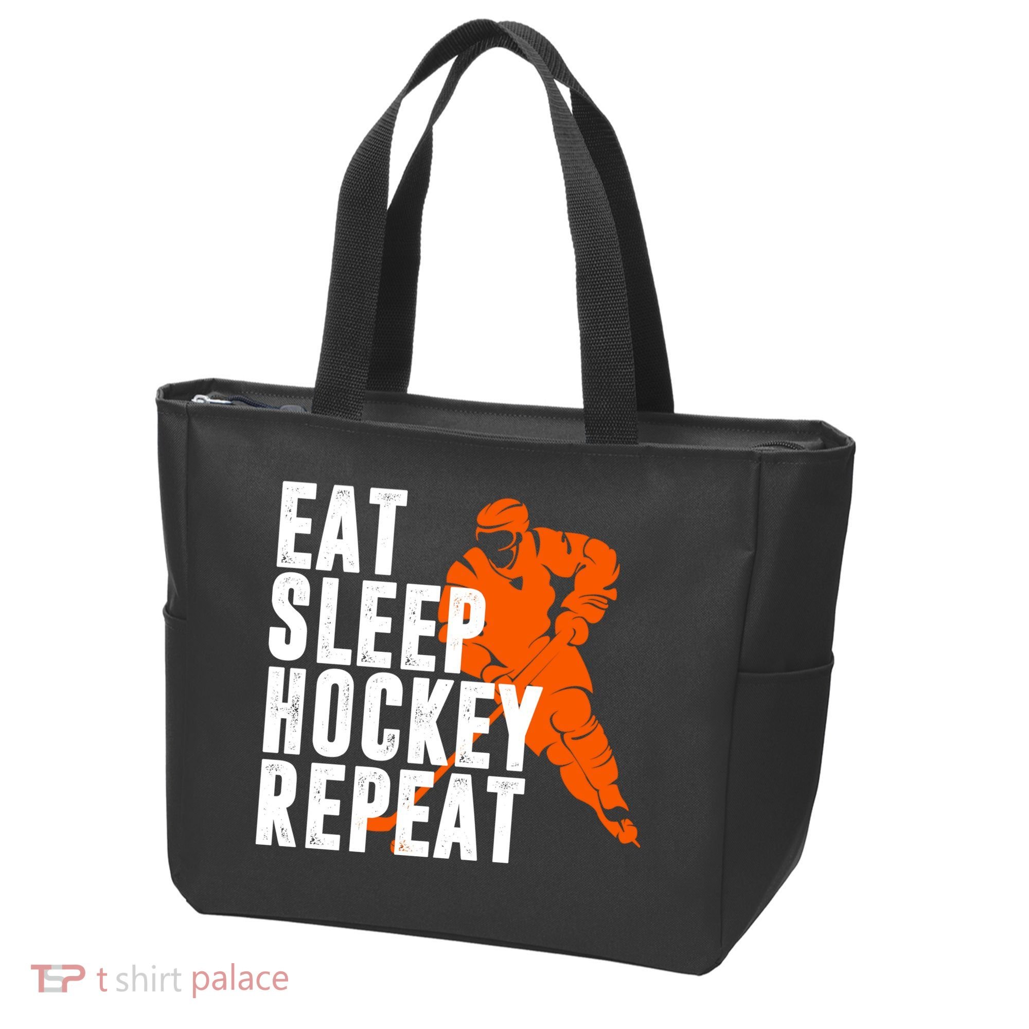 Eat Sleep Hockey Repeat Tote Bag