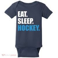 Eat Sleep Hockey Baby Bodysuit thumb 0