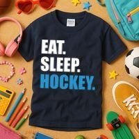Eat Sleep Hockey Kids T-Shirt thumb 3