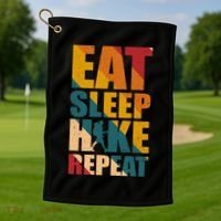 Eat Sleep Hike Repeat Golf Towel thumb 1