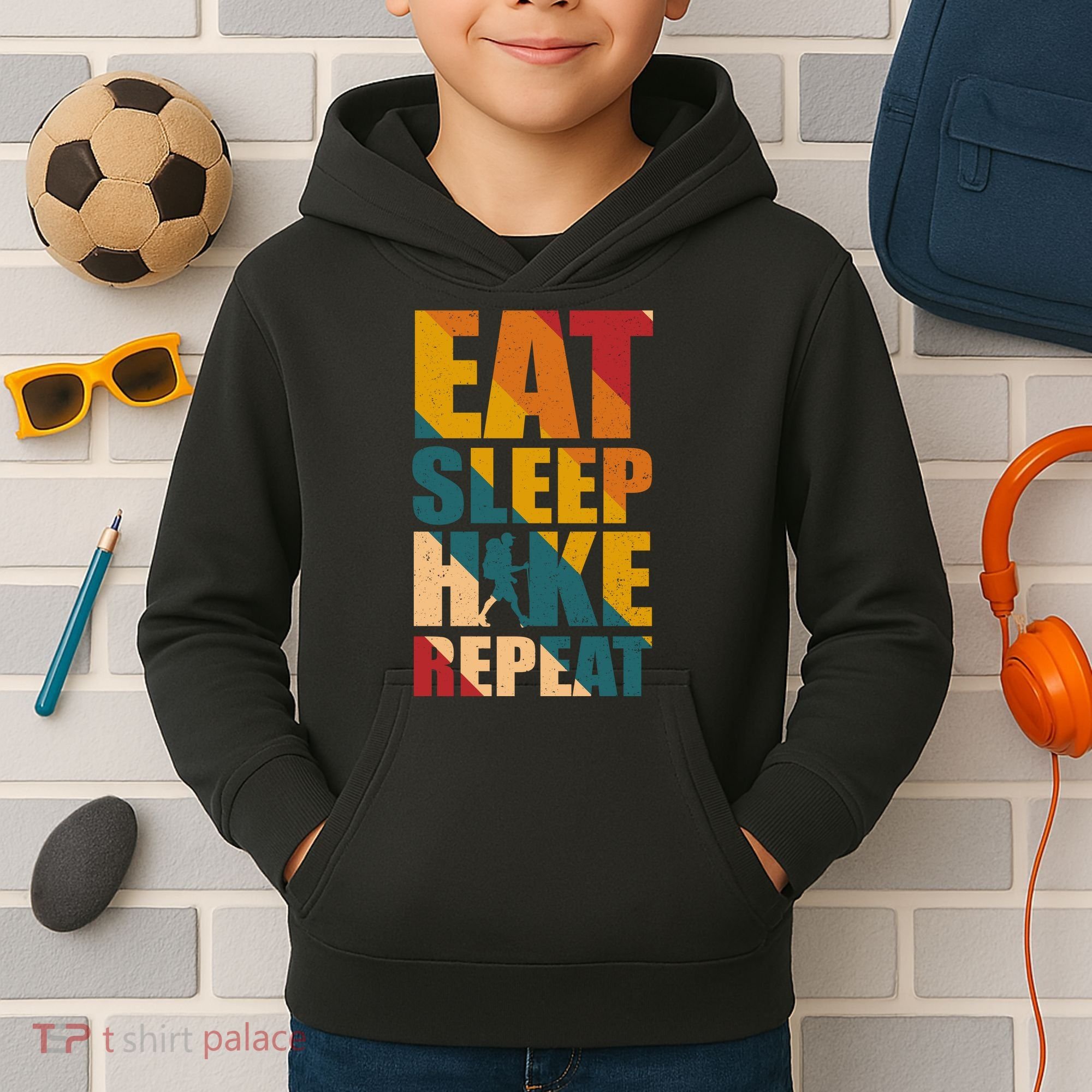 Eat Sleep Hike Repeat Kids Hoodie