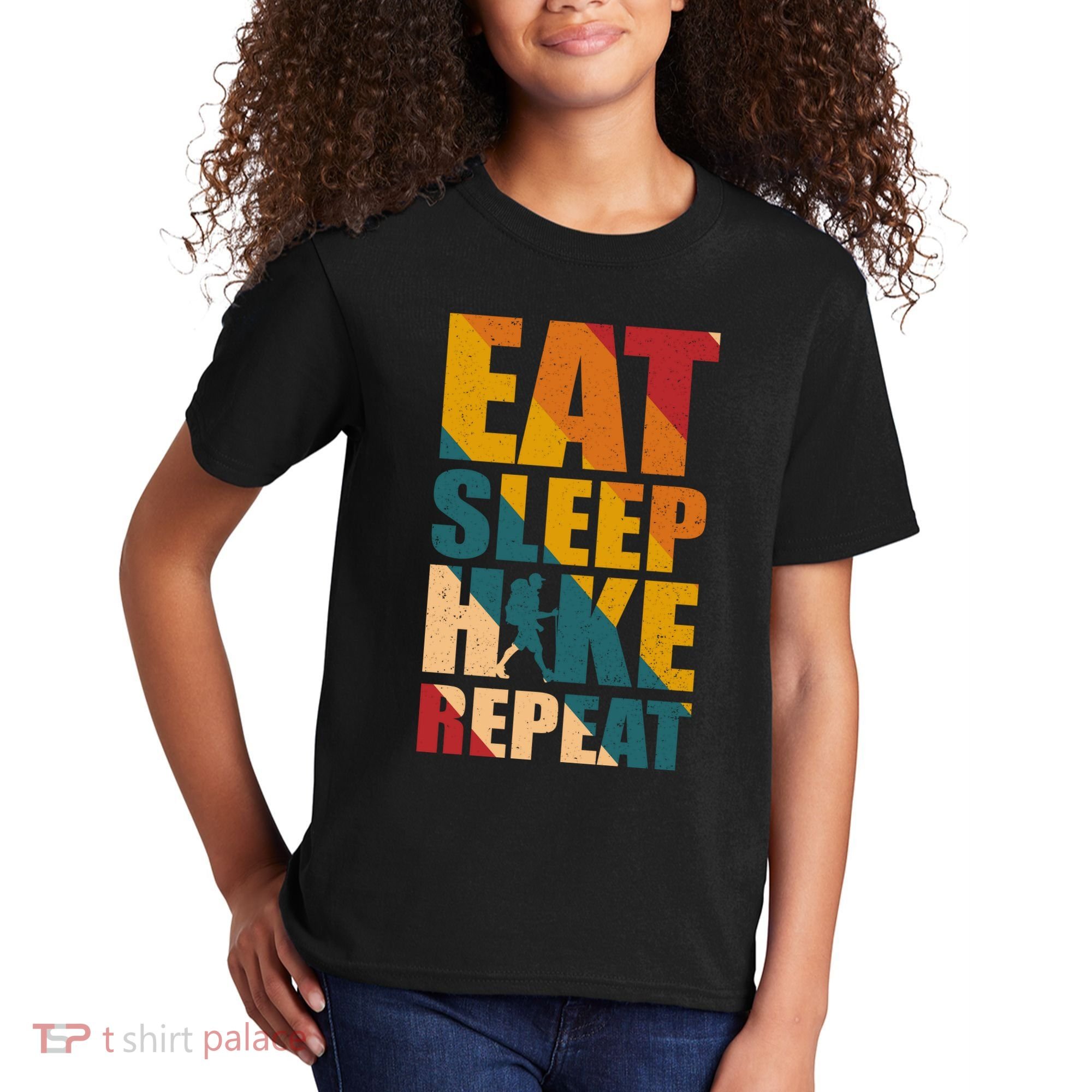 Eat Sleep Hike Repeat Kids T-Shirt