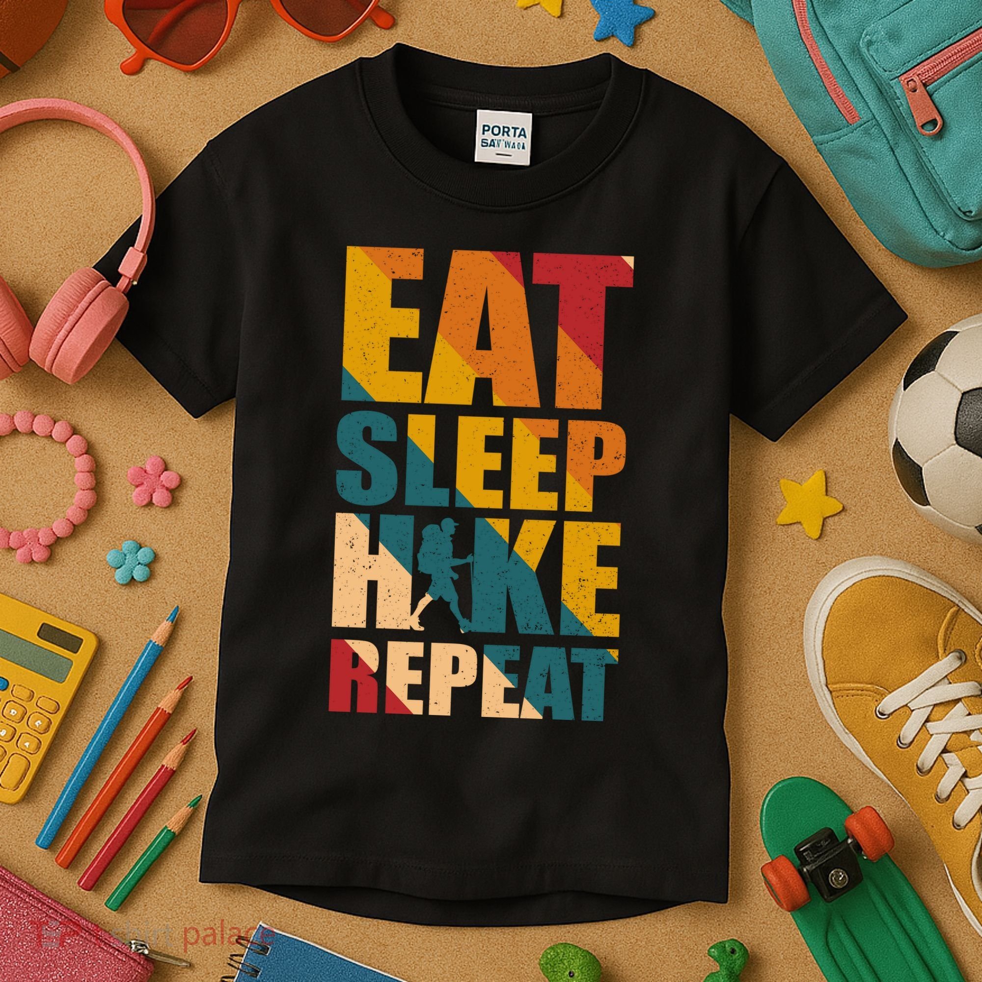 Eat Sleep Hike Repeat Kids T-Shirt
