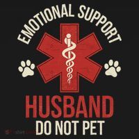 Emotional Support Husband Do Not Pet Funny Apron thumb 3