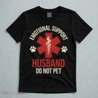 Emotional Support Husband Do Not Pet Funny T-Shirt thumb 5