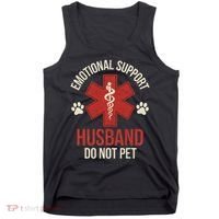 Emotional Support Husband Do Not Pet Funny Tank Top thumb 0
