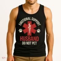 Emotional Support Husband Do Not Pet Funny Tank Top thumb 3