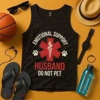 Emotional Support Husband Do Not Pet Funny Tank Top thumb 4