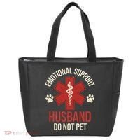 Emotional Support Husband Do Not Pet Funny Tote Bag thumb 0