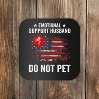 Emotional Support Husband Do Not Pet Marriage Humor Funny Coaster thumb 0