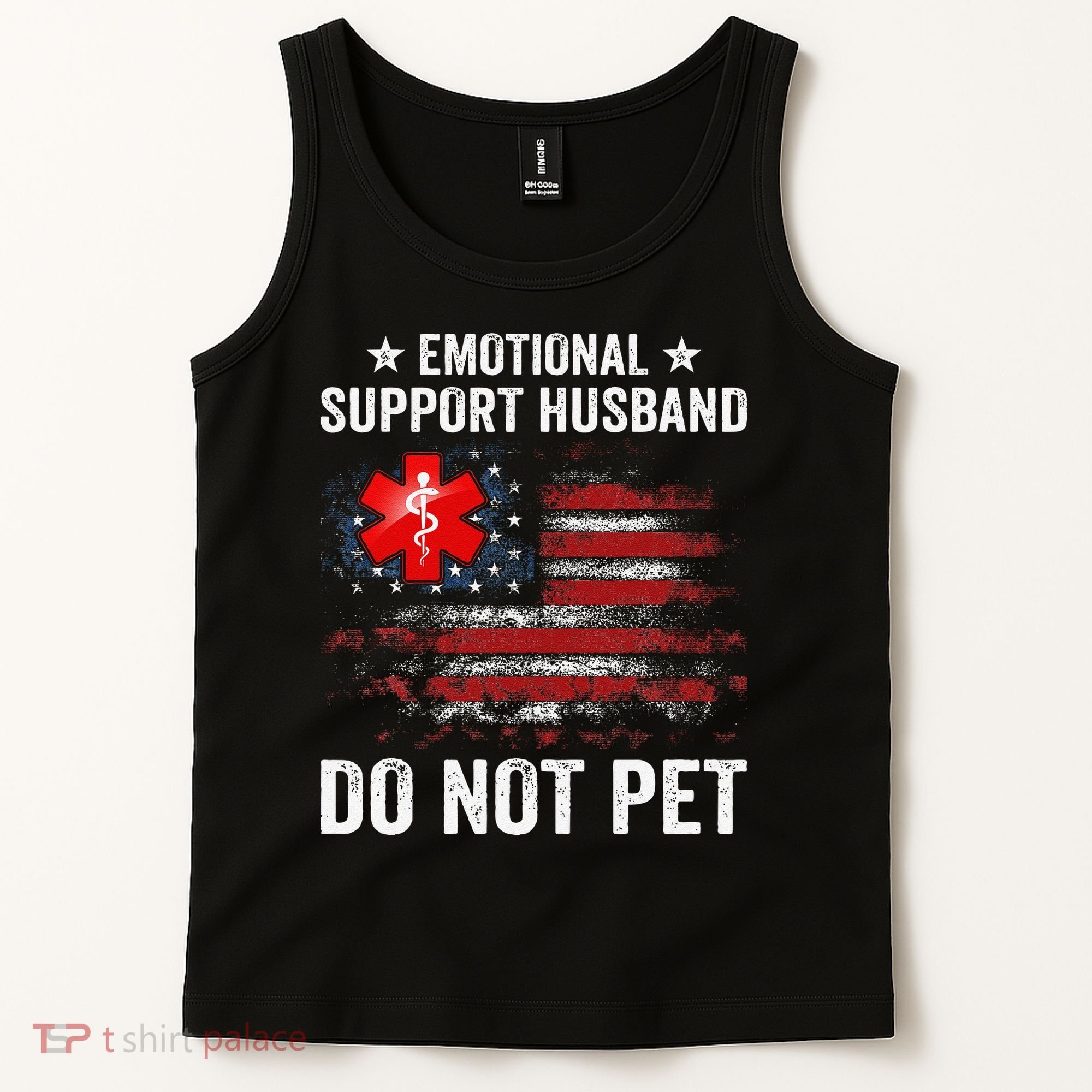 Emotional Support Husband Do Not Pet Marriage Humor Funny Tank Top