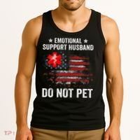 Emotional Support Husband Do Not Pet Marriage Humor Funny Tank Top thumb 3