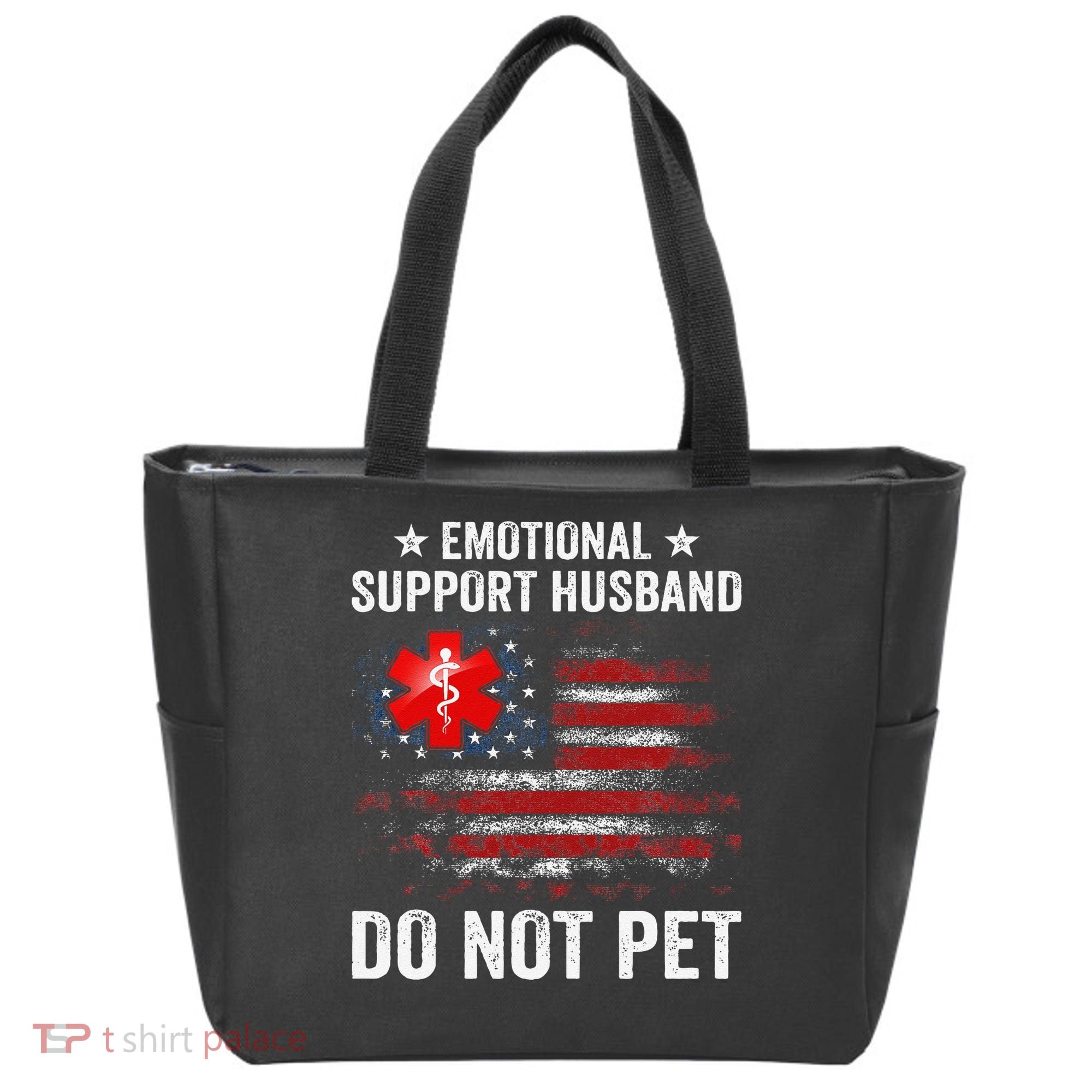 Emotional Support Husband Do Not Pet Marriage Humor Funny Tote Bag